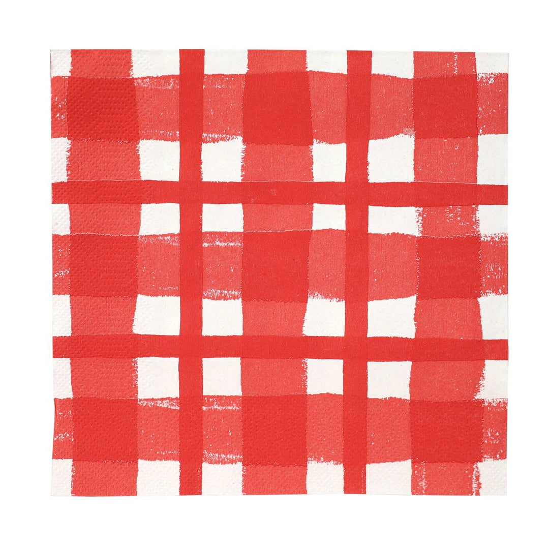 Red & White Check Napkins | 20 Pack | Spring | Summer |