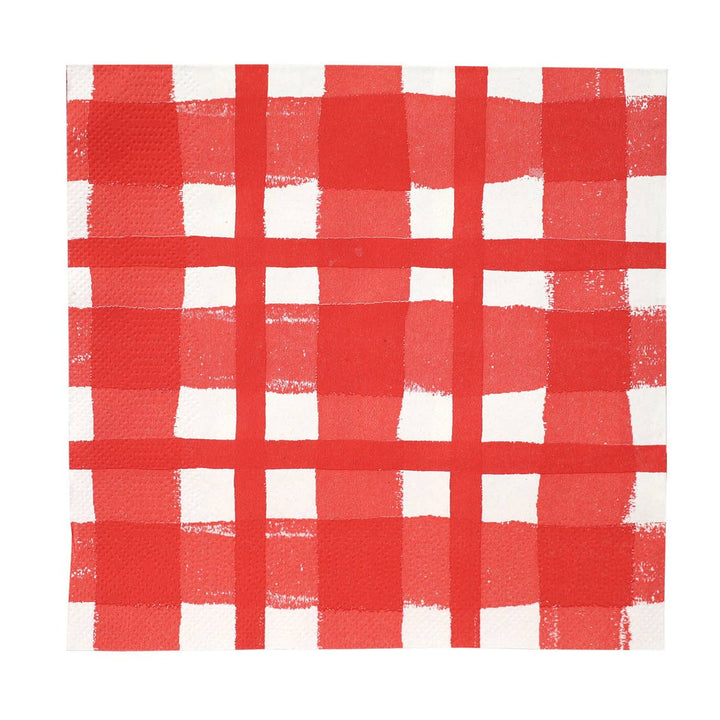 Red & White Check Napkins | 20 Pack | Spring | Summer |