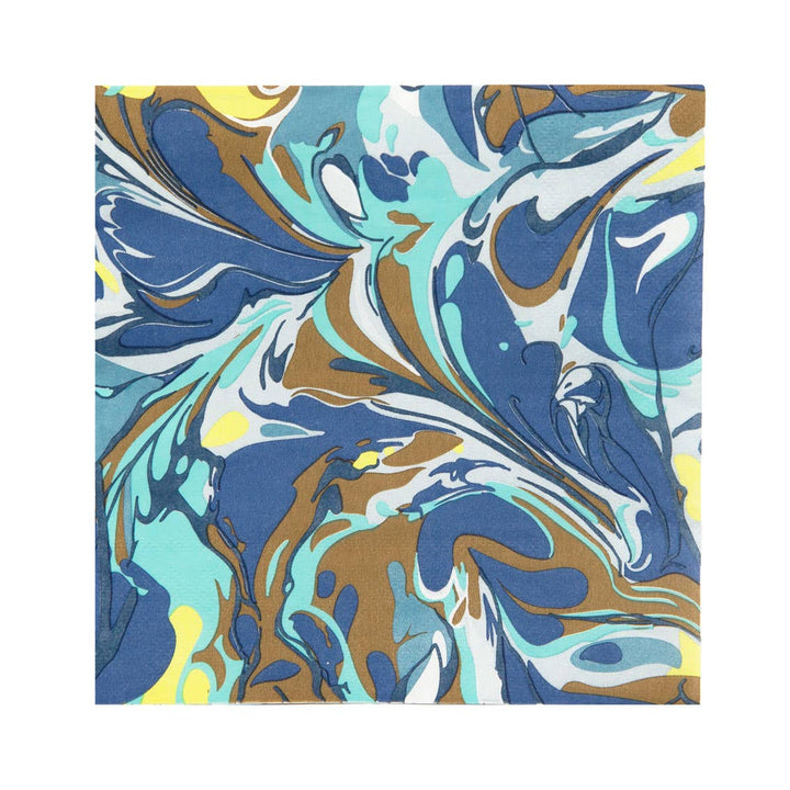 Eco-Friendly Marble Blue Party Napkins | 20 Pack |