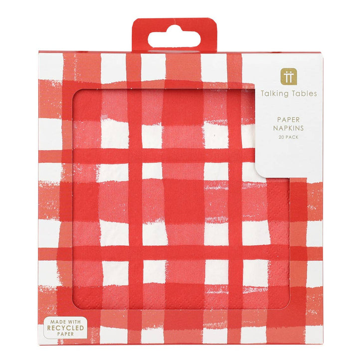 Red & White Check Napkins | 20 Pack | Spring | Summer |