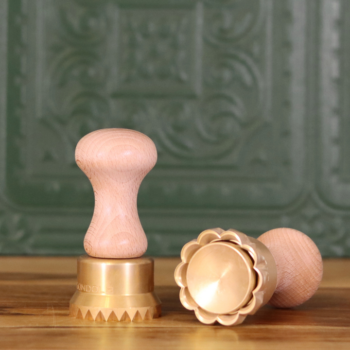 Round Flower Ravioli  Pasta Cutter, Stamp in brass