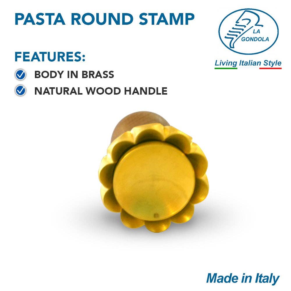 Round Flower Ravioli  Pasta Cutter, Stamp in brass