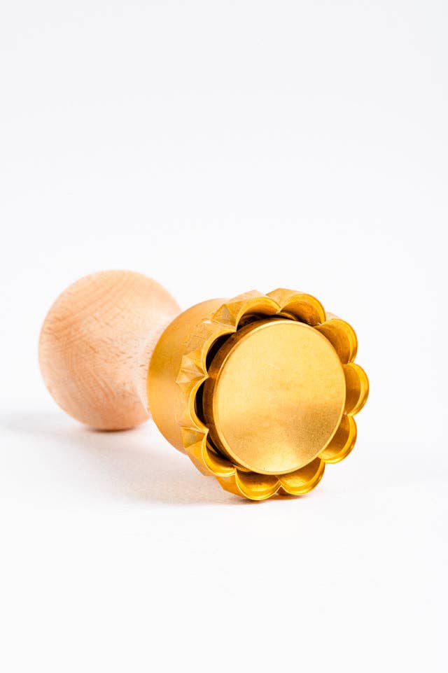 Round Flower Ravioli  Pasta Cutter, Stamp in brass
