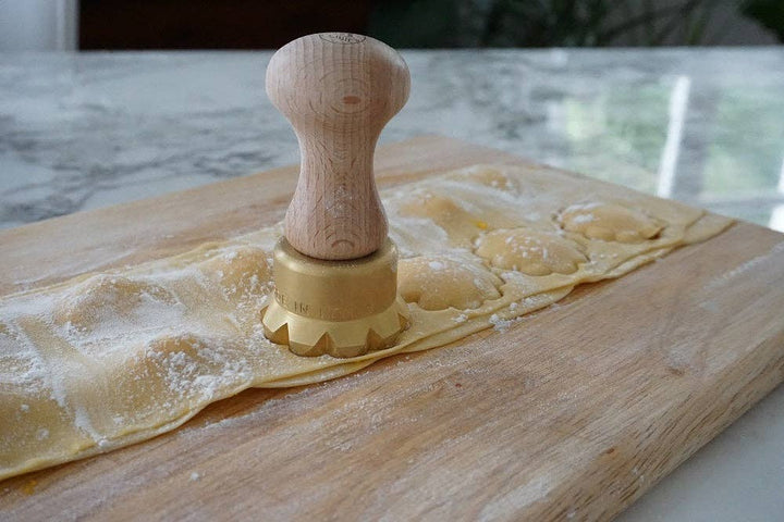Round Flower Ravioli  Pasta Cutter, Stamp in brass