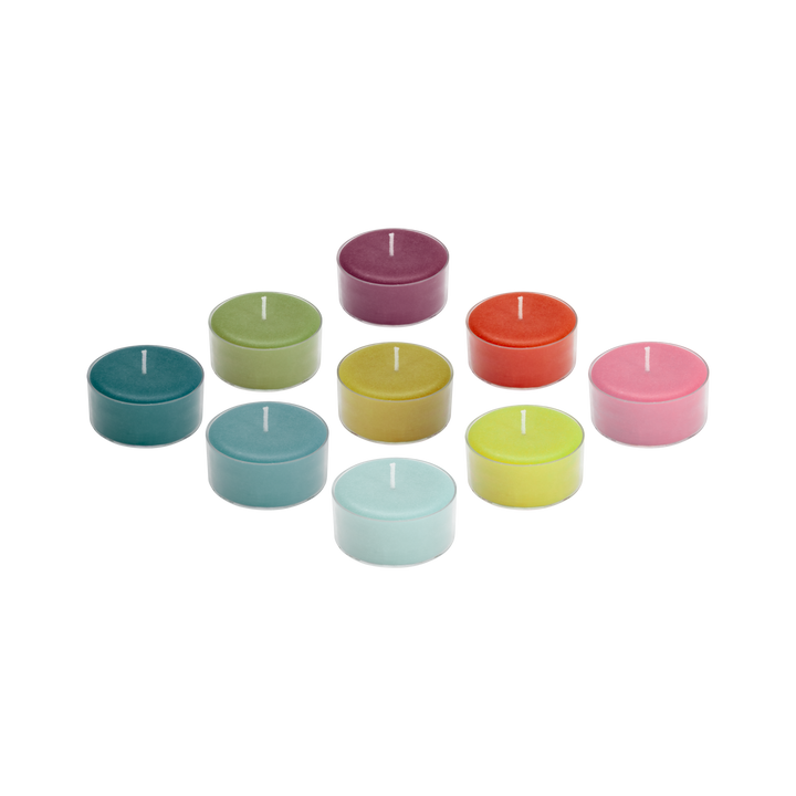 Coloured Tea Lights – Set of 9