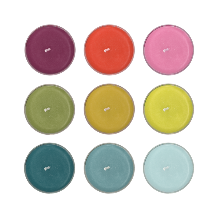 Coloured Tea Lights – Set of 9